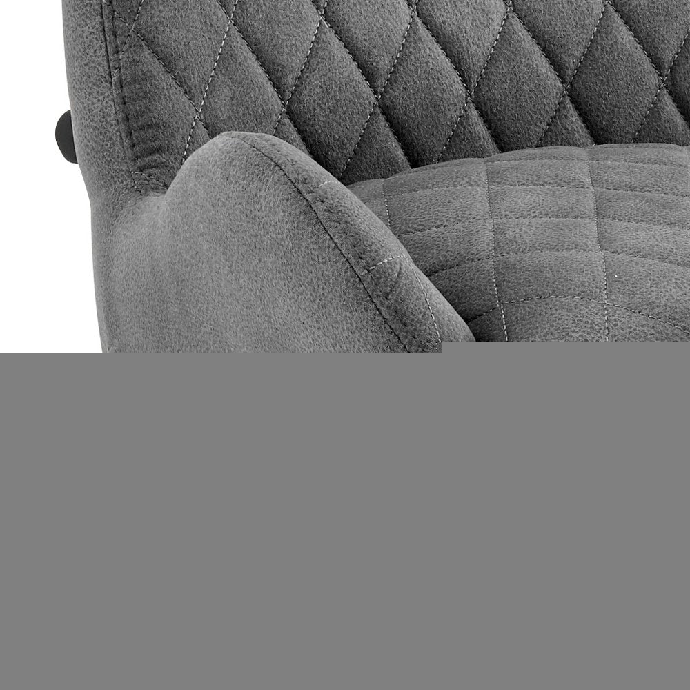 26" Charcoal And Black Iron Counter Height Bar Chair