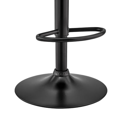 Gray And Black Fabric And Iron Low Back Adjustable Height Swivel Bar Chair