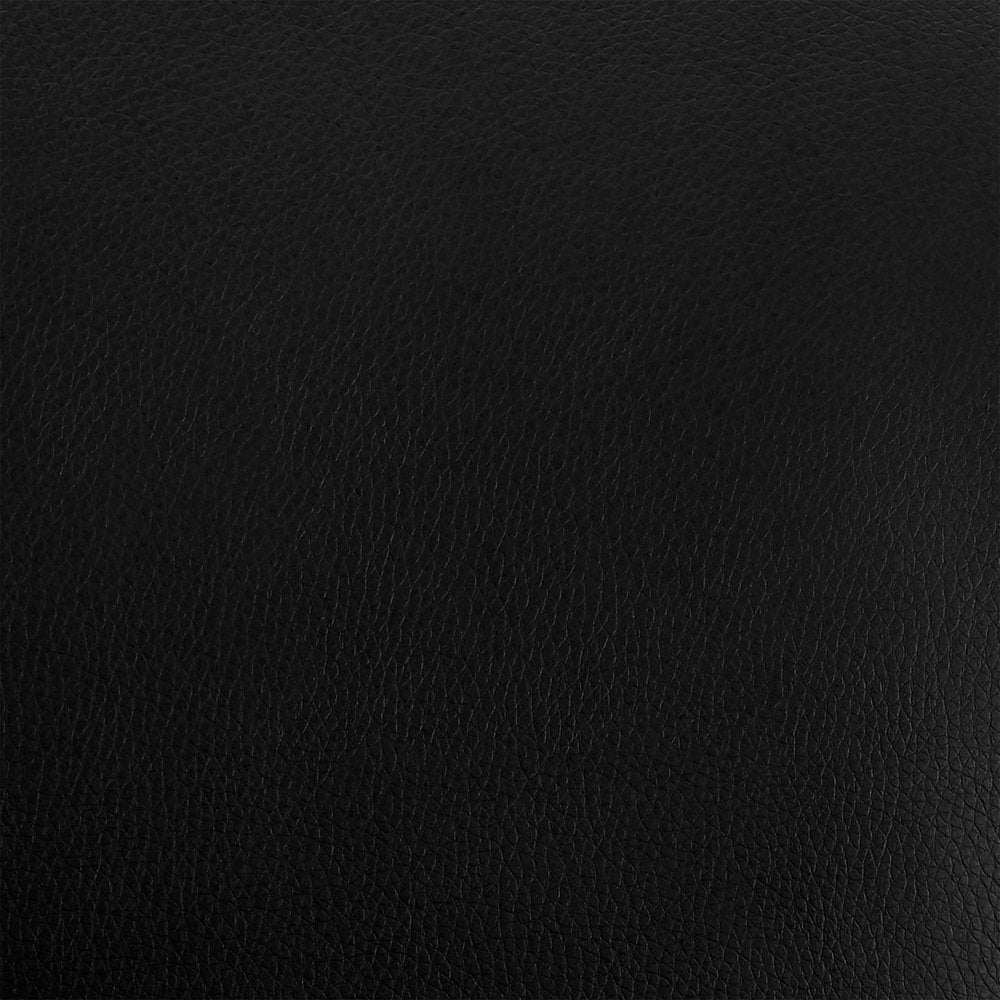 26" Black Faux Leather and Iron Counter Height Bar Chair