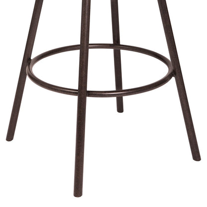 26" Brown Fabric And Iron Counter Height Bar Chair
