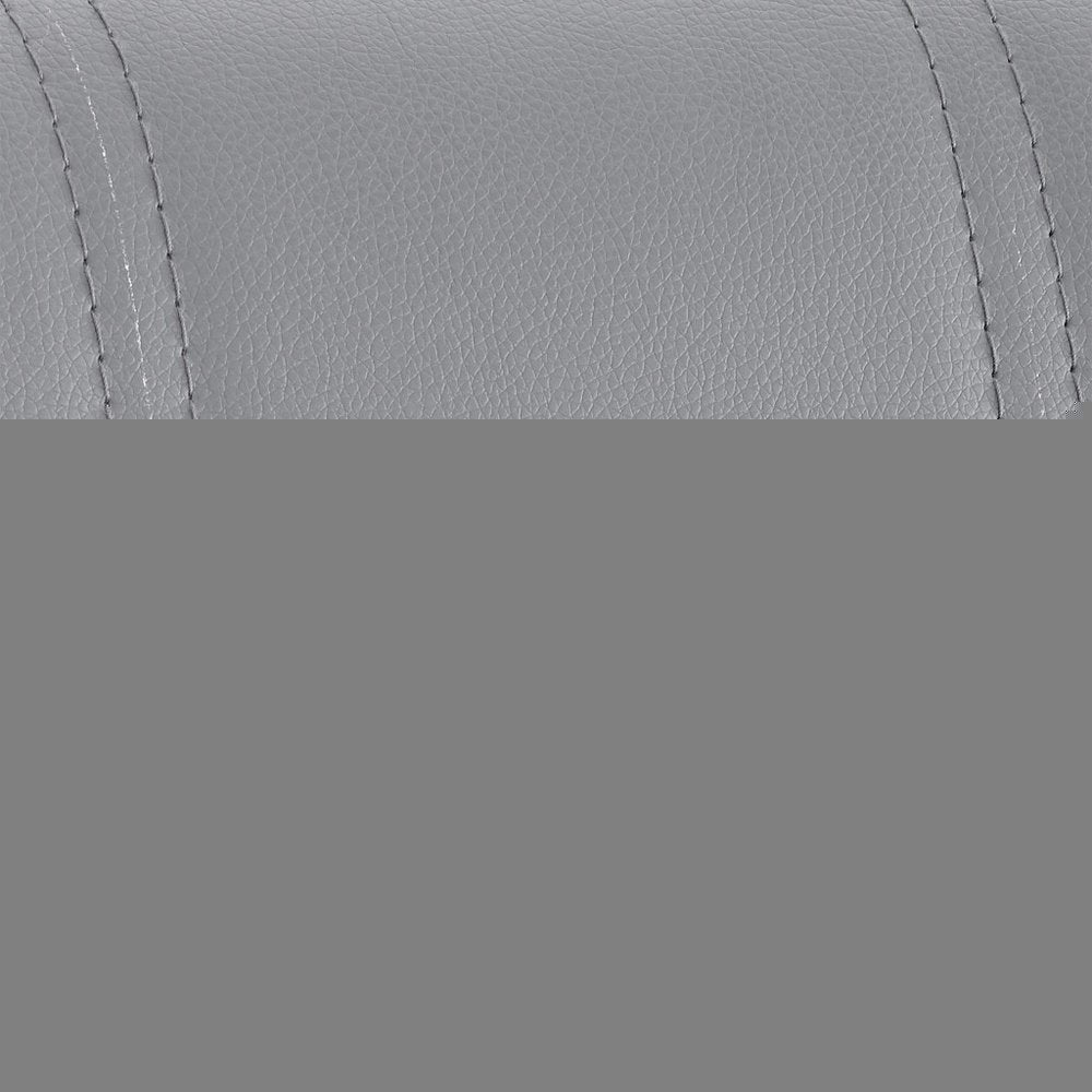 25" Gray And Silver Faux Leather And Iron Swivel Low Back Adjustable Height Bar Chair