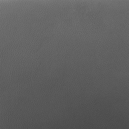 30" Gray And Silver Faux Leather And Iron Swivel Low Back Bar Height Bar Chair