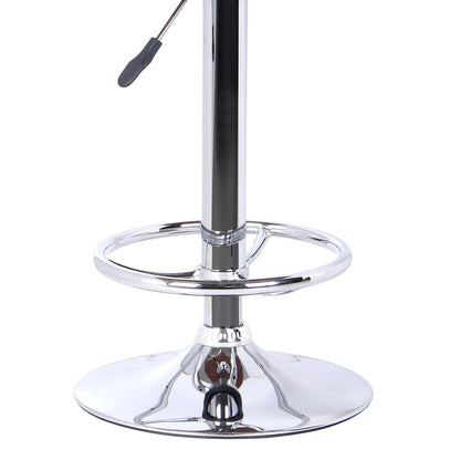 Black And Silver Fabric And Iron Backless Adjustable Height Bar Chair
