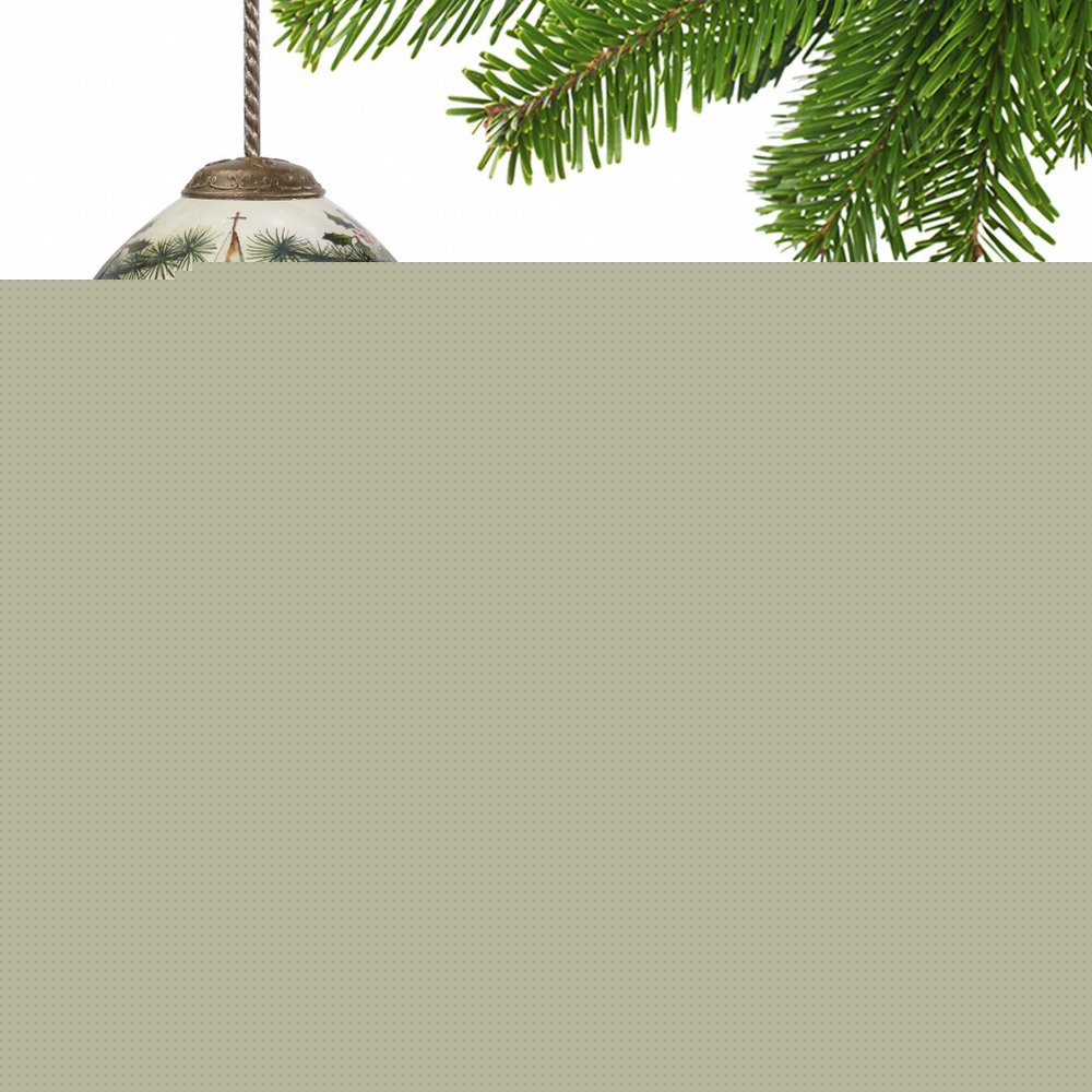 Home of the Red Cardinals Hand Painted Mouth Blown Glass Ornament