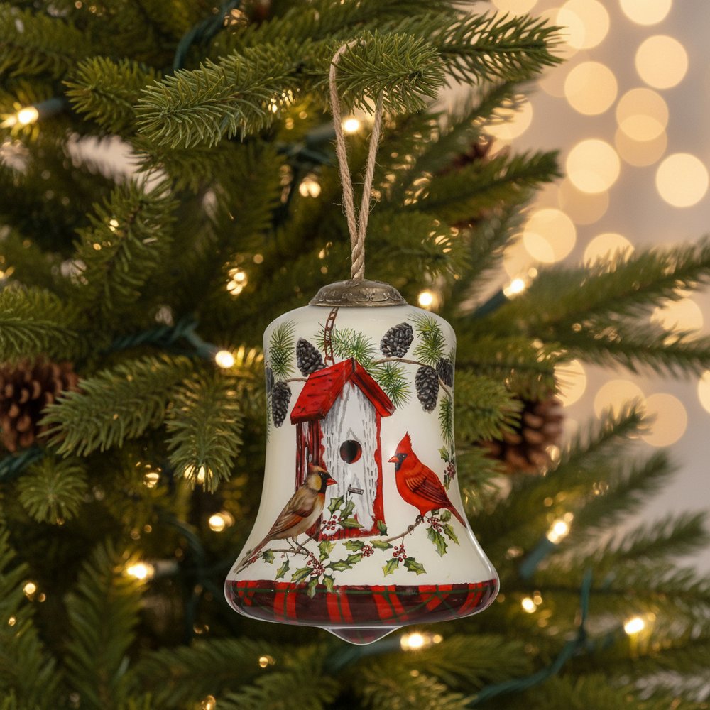 Red White And Green Glass Holiday Shaped Ornament