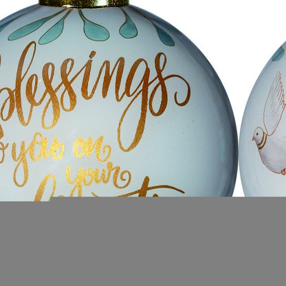 Gold Confirmation Hand Painted Mouth Blown Glass Ornament