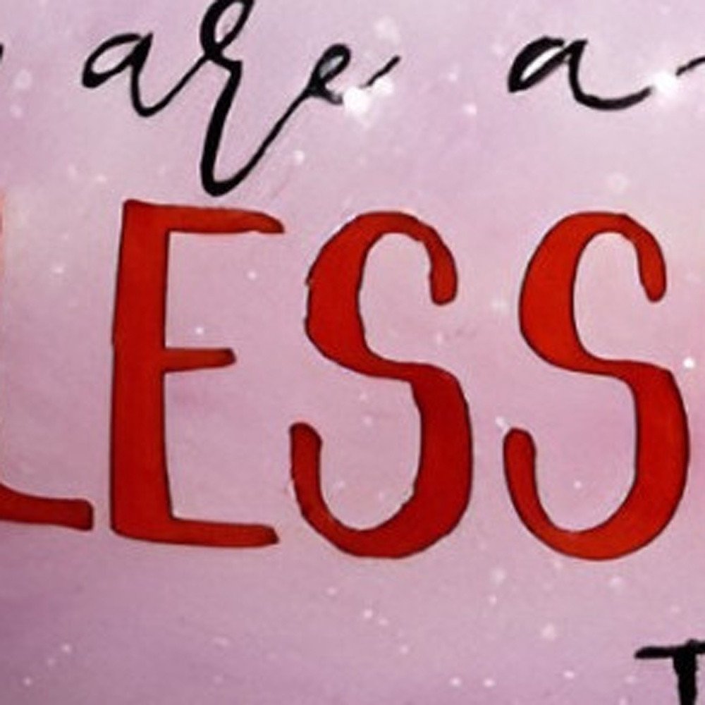 Snowman You Are a Blessing To Me Hand Painted And Mouth Blown Pink And Red Glass Ball Ornament