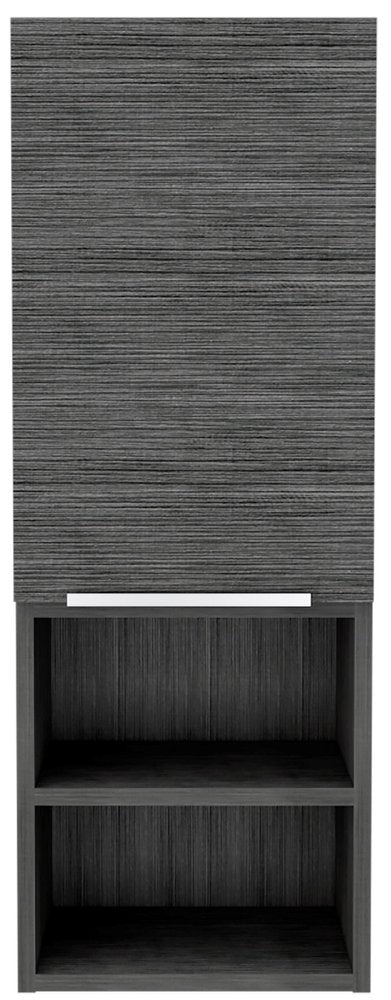 12" Gray Wood Floating Single Door Bathroom Vanity And Medicine Cabinet
