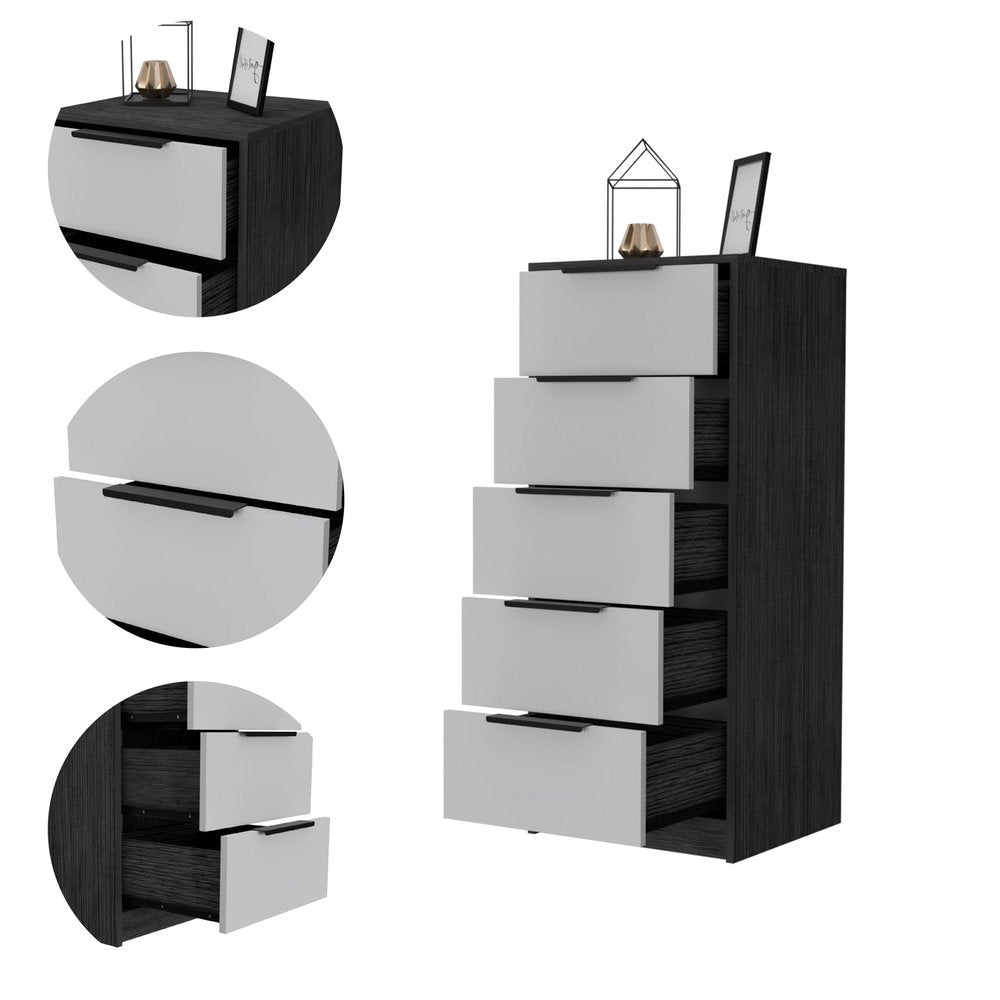 18" White Manufactured Wood Five Drawer Chest