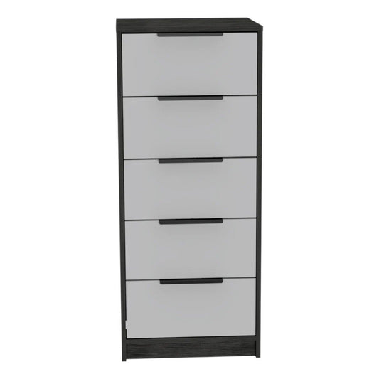 18" White Manufactured Wood Five Drawer Chest