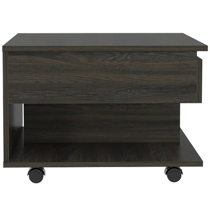 22" Carbon Espresso Manufactured Wood Rectangular Coffee Table With Drawer