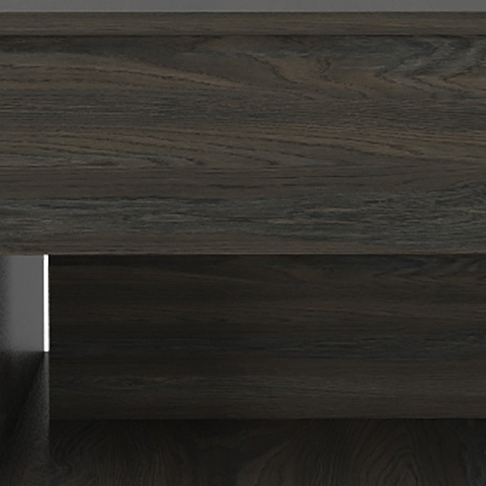 22" Carbon Espresso Manufactured Wood Rectangular Coffee Table With Drawer