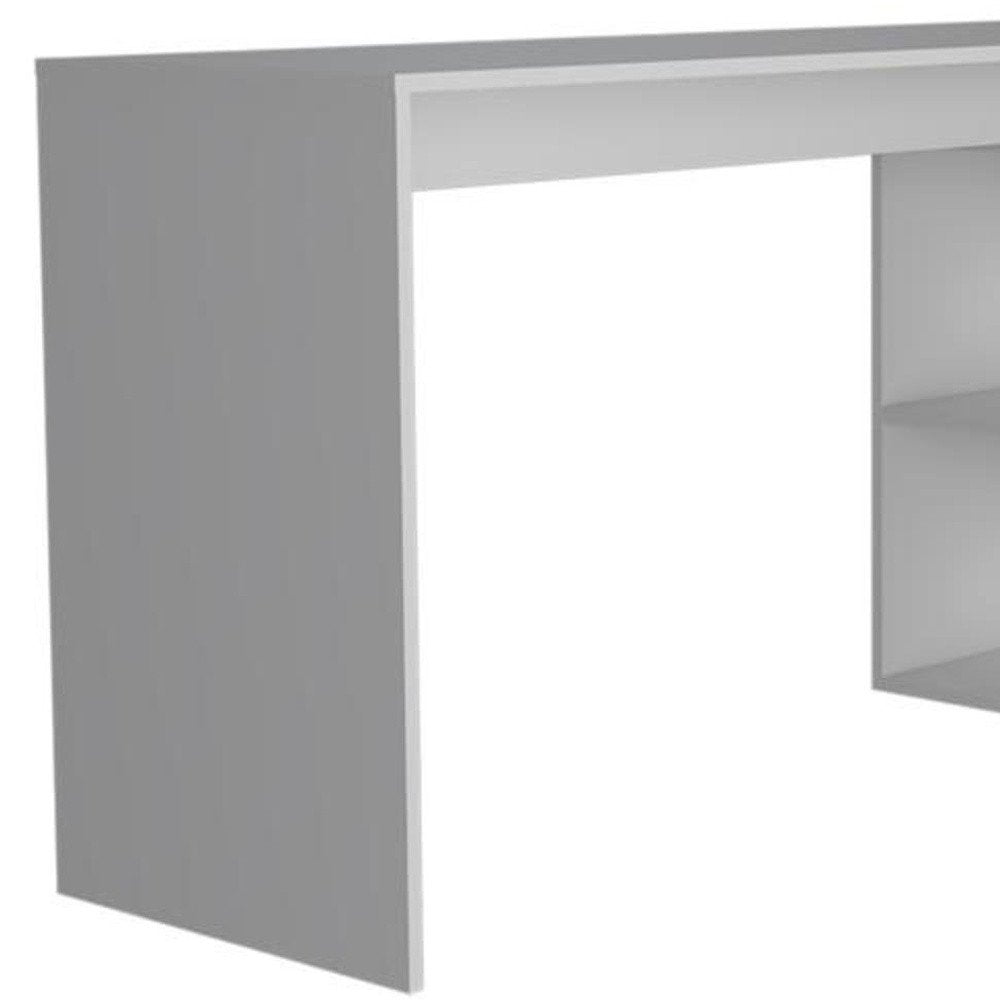 60" White L Shape Computer Desk