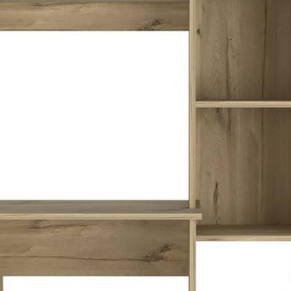 40" Natural Computer Desk With Hutch