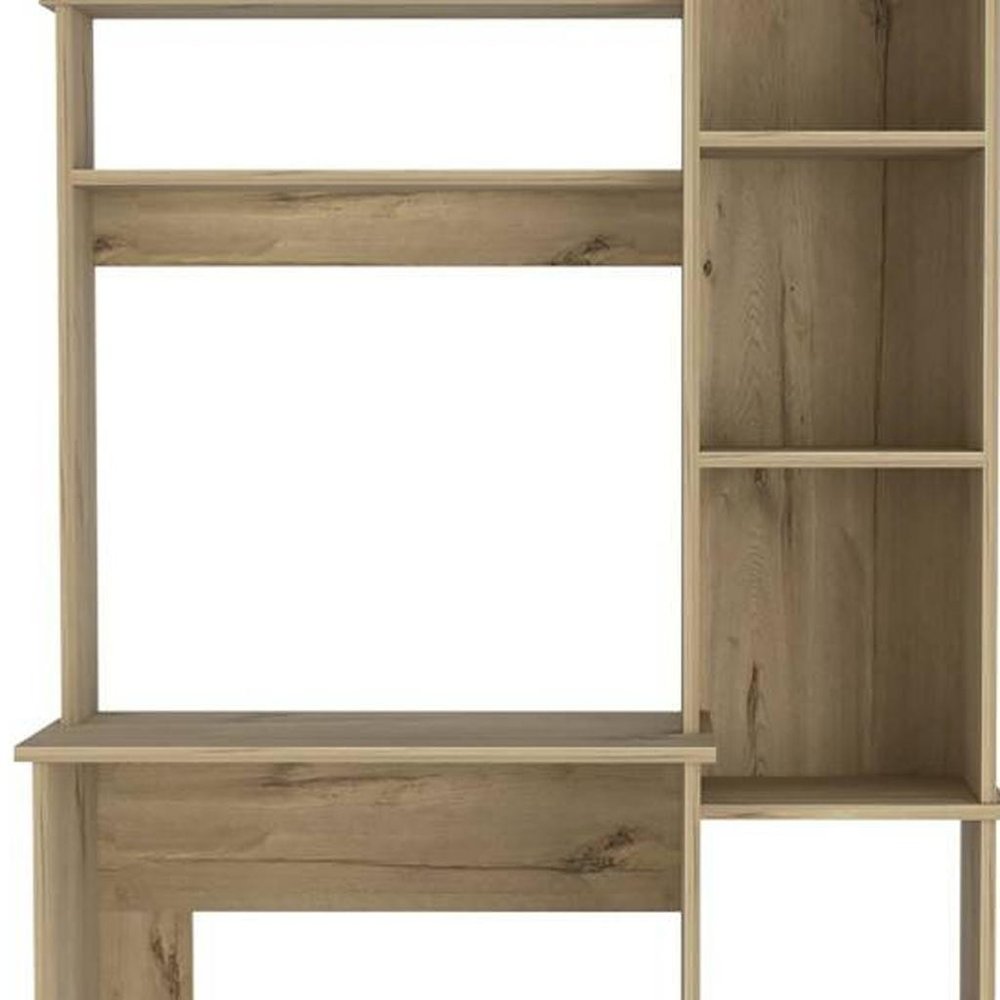 40" Natural Computer Desk With Hutch