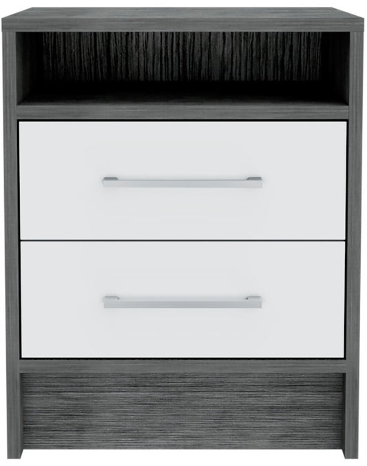 20" Wood Two Drawer Nightstand