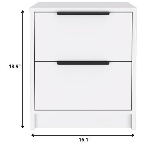19" Wood Two Drawer Nightstand