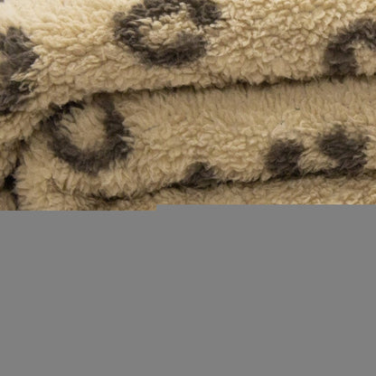 Tan Reverse and Brown Printed Sherpa and Sherpa Throw Blanket