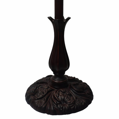 62" Brown And White Floor Lamp With White Glass Bowl Shade