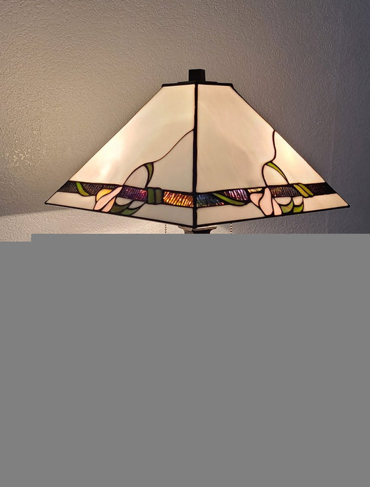 22" Dark Brown Metal Two Light Candlestick Table Lamp With Ivory Shade