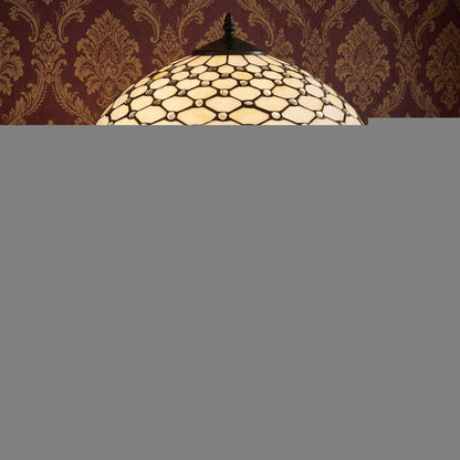 23" Dark Brown Metal Two Light Candlestick Table Lamp With White Shade