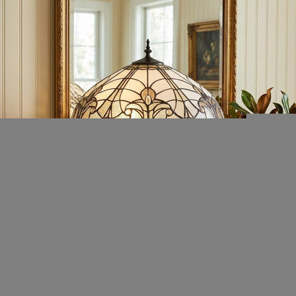 27" Dark Brown Metal Two Light Candlestick Table Lamp With Beige Shade