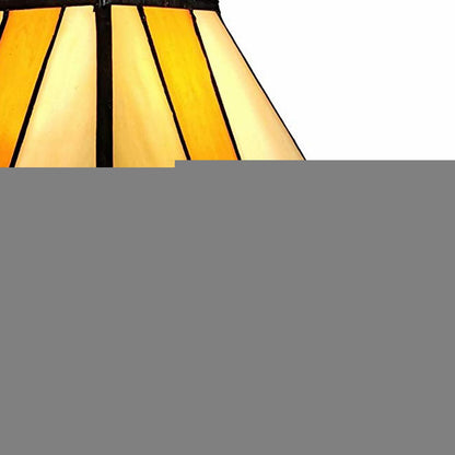 15" Dark Brown Metal Candlestick Table Lamp With Beige Empire Shade