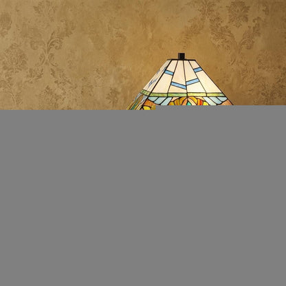 22" Dark Brown Metal Two Light Candlestick Table Lamp With White Shade