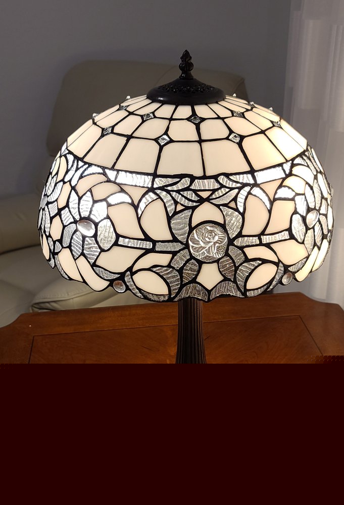 23" Dark Brown Metal Two Light Candlestick Table Lamp With White Shade