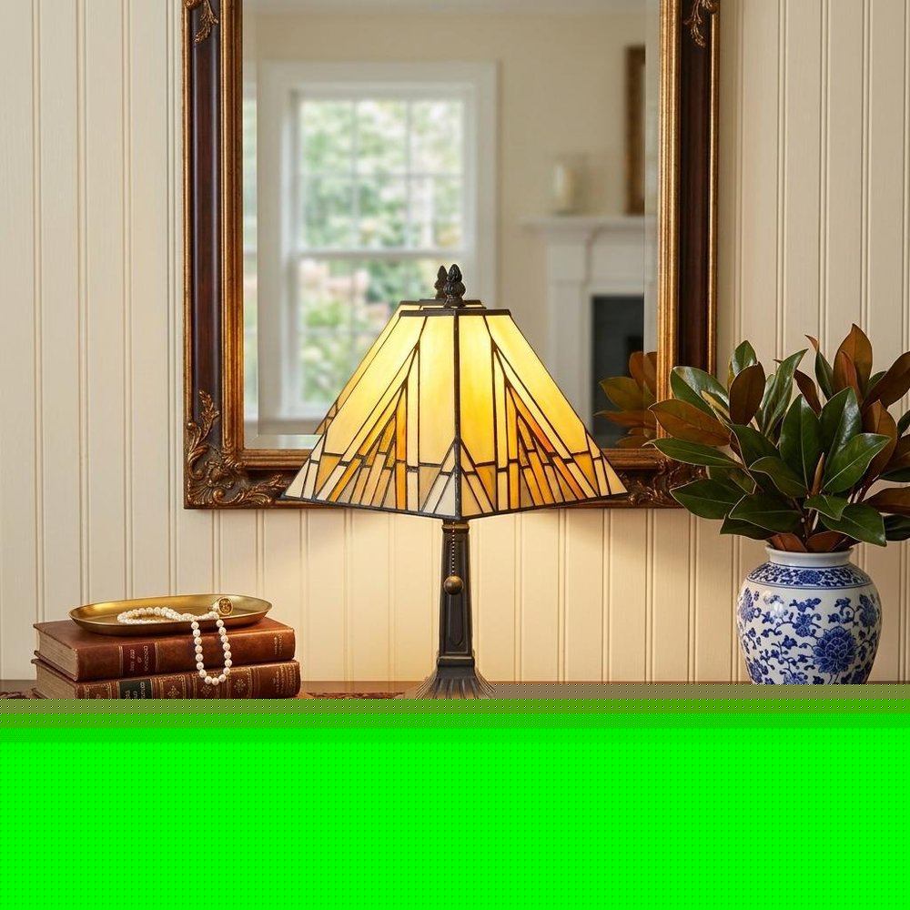 15" Dark Brown Metal Candlestick Table Lamp With Beige Shade