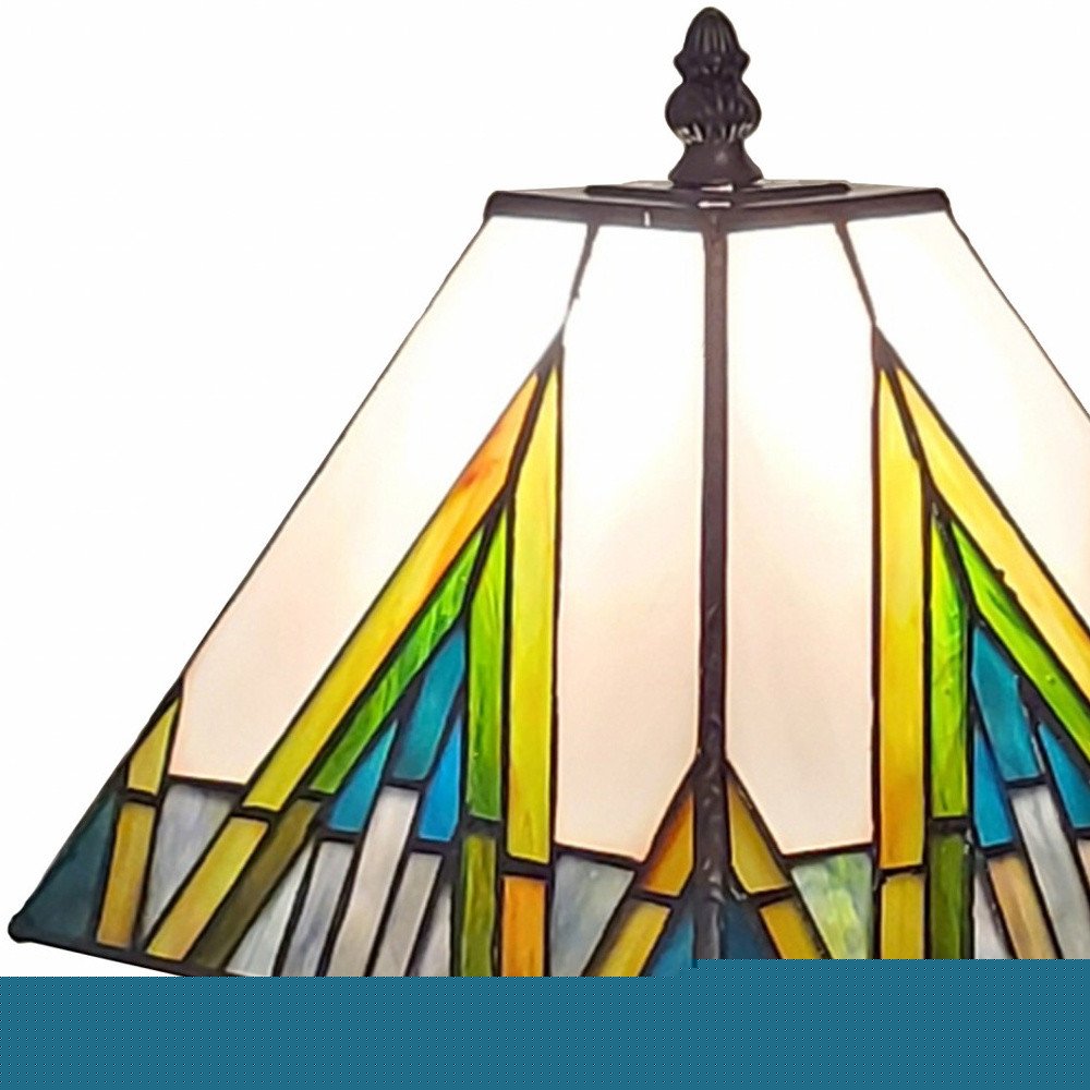 15" Dark Brown Metal Candlestick Table Lamp With Beige Shade