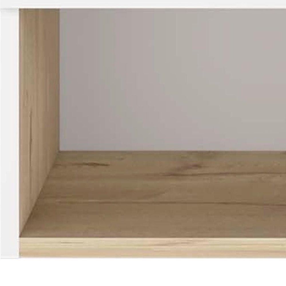 16" Light Oak And White Wall Mounted Cabinet With Three Shelves
