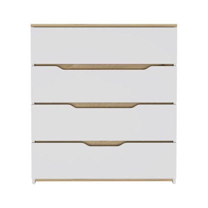 31" Brown and White Four Drawer Standard Chest