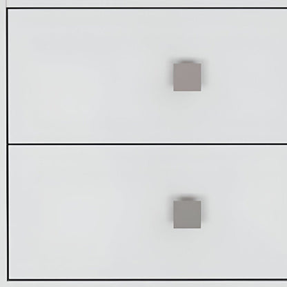 24" White Wood Two Drawer Nightstand