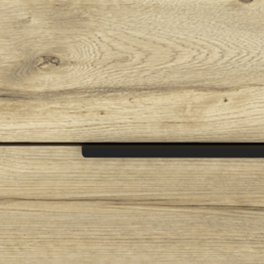 22" Oak Wood Two Drawer Nightstand