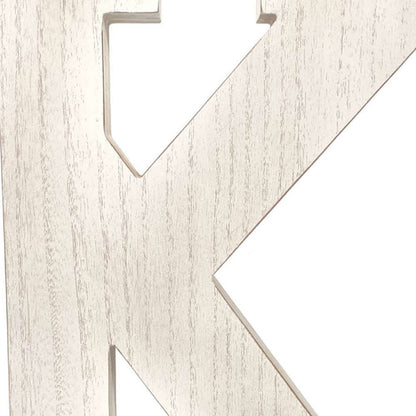 16" White Distressed Wood Letter K Tabletop Sculpture