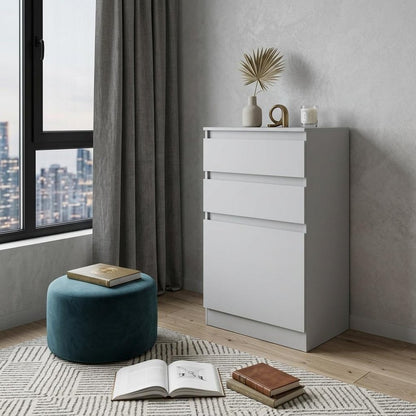 23" White Wood Two Drawer Dresser