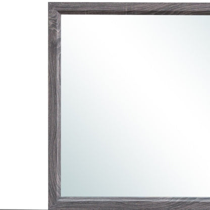 35" Dark Gray Wood Framed Accent Mirror