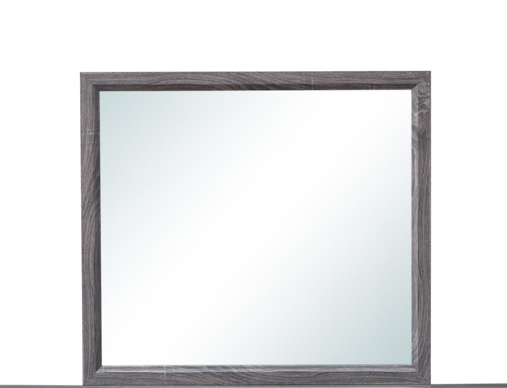 35" Dark Gray Wood Framed Accent Mirror