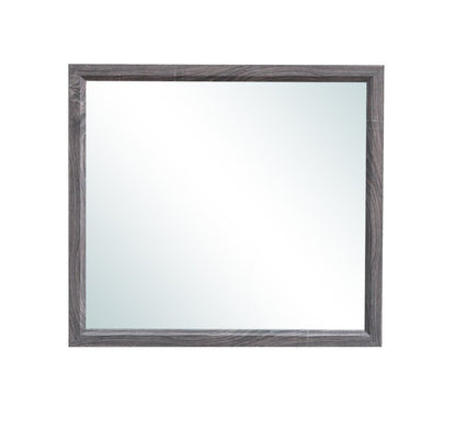 35" Dark Gray Wood Framed Accent Mirror