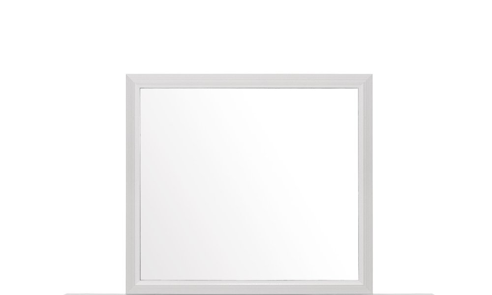 35" White Framed Dresser Mirror