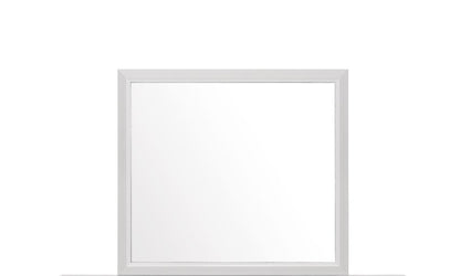 35" White Framed Dresser Mirror
