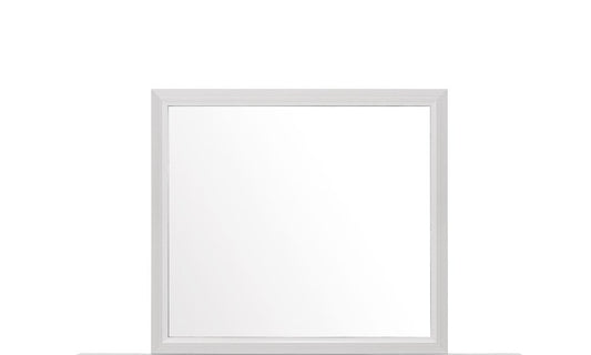 35" White Framed Dresser Mirror