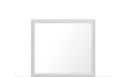 35" White Framed Dresser Mirror
