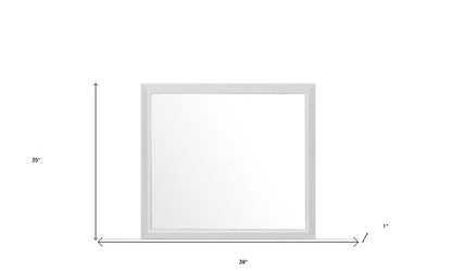 35" White Framed Dresser Mirror