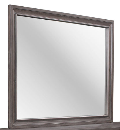 37" Gray Wood Framed Accent Mirror