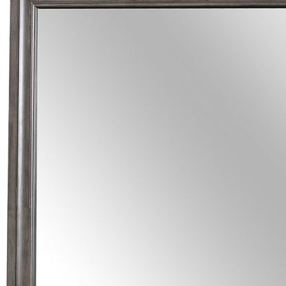 37" Gray Wood Framed Accent Mirror