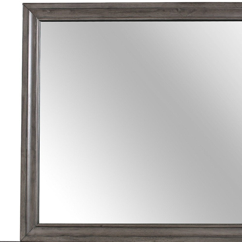 37" Gray Wood Framed Accent Mirror