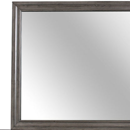 37" Gray Wood Framed Accent Mirror