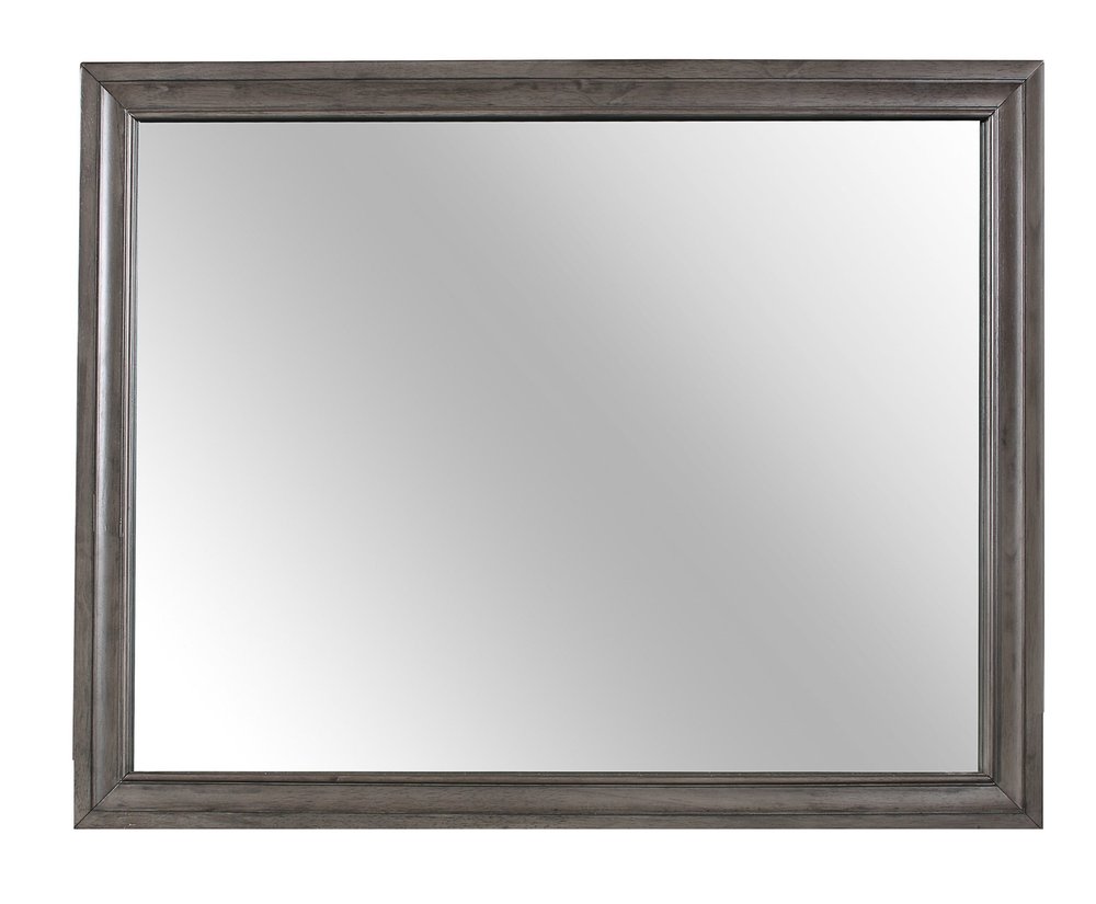 37" Gray Wood Framed Accent Mirror